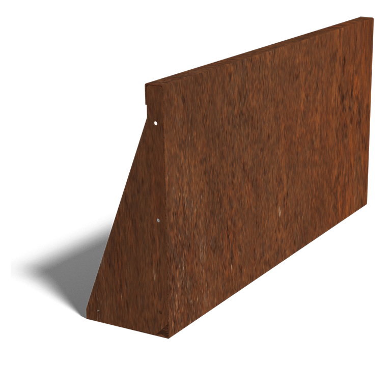 Paroi de soutènement en acier corten droite 100 cm (hauteur 50 cm)