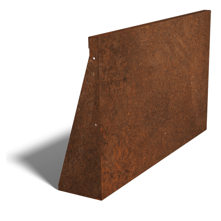 Paroi de soutènement en acier corten droite 100 cm (hauteur 60 cm)