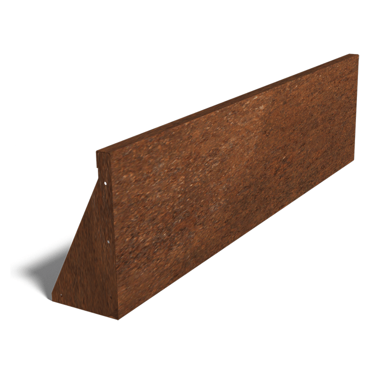 Paroi de soutènement en acier corten droite 150 cm (hauteur 40 cm)