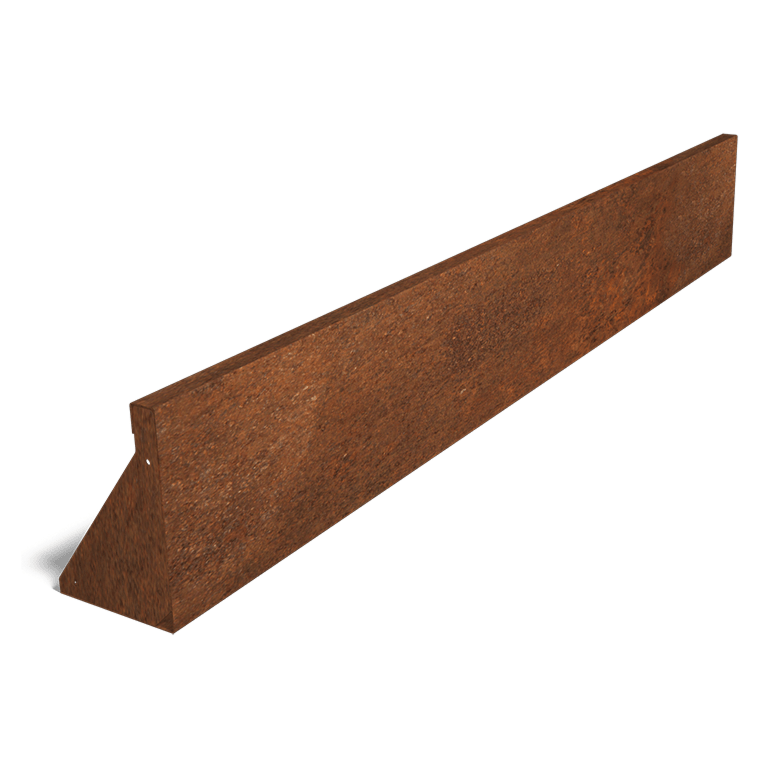 Paroi de soutènement en acier corten droite 2000mm (hauteur 300mm)