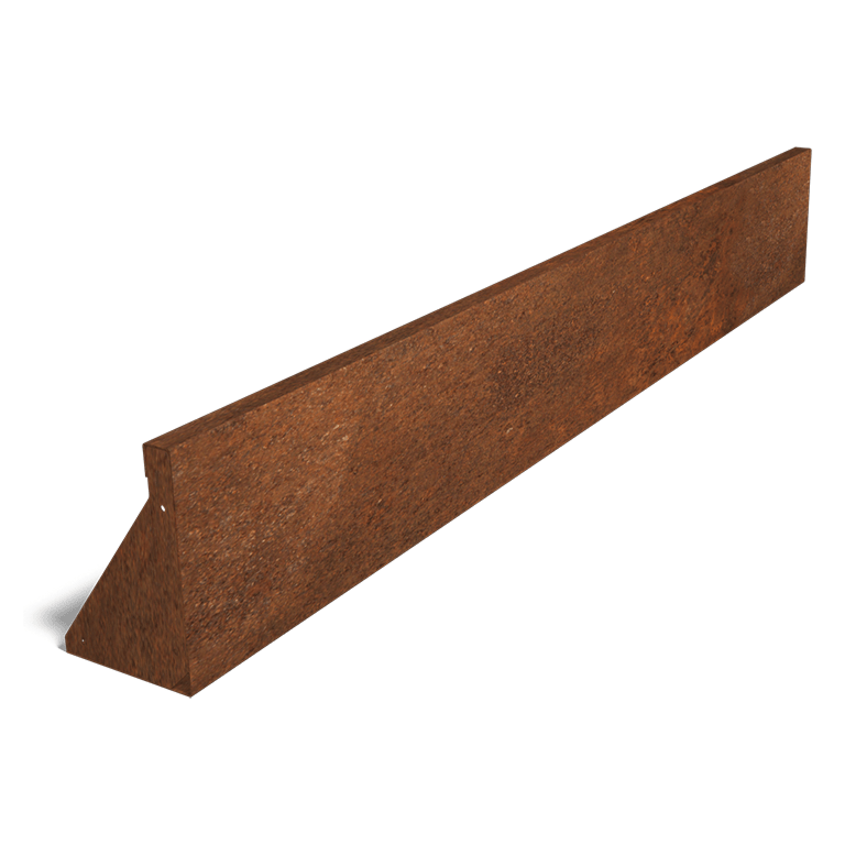 Paroi de soutènement en acier corten droite 200 cm (hauteur 30 cm)