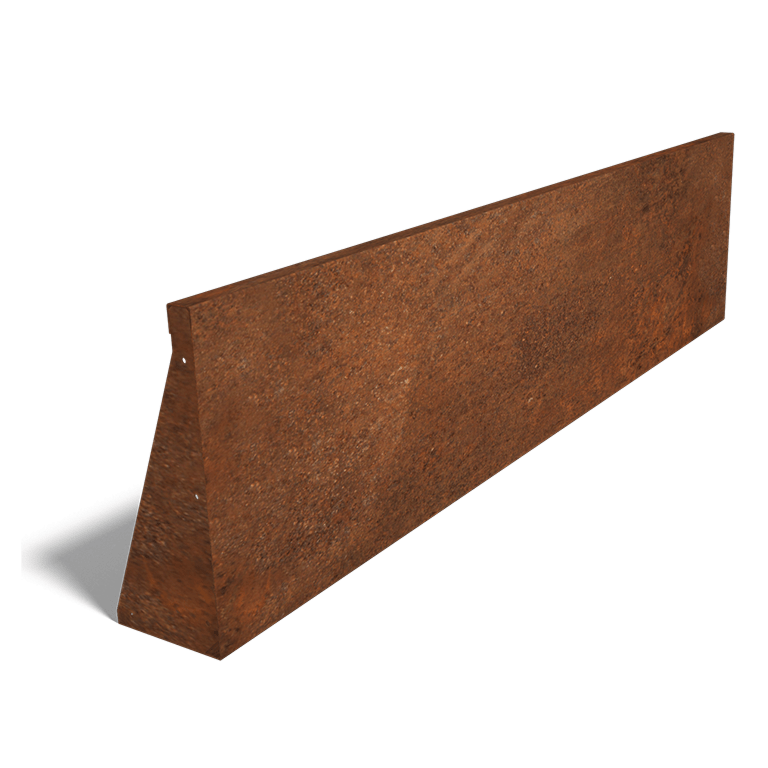 Paroi de soutènement en acier corten droite 2000mm (hauteur 500mm)