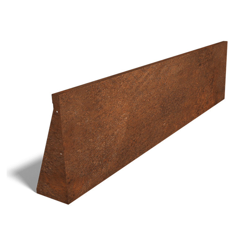 Paroi de soutènement en acier corten droite 200 cm (hauteur 50 cm)