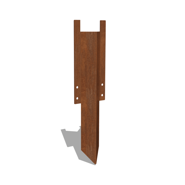 Piquet de terre en acier corten moyen 22 - 25 cm