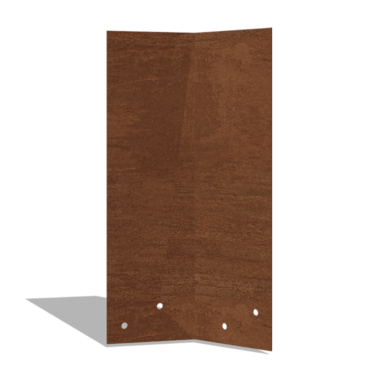 Plaque d'accouplement en acier corten 45º haut 34 - 37,5 cm