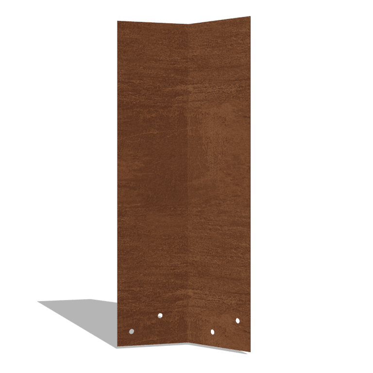 Plaque d'accouplement en acier corten 45º haut XL 45 cm