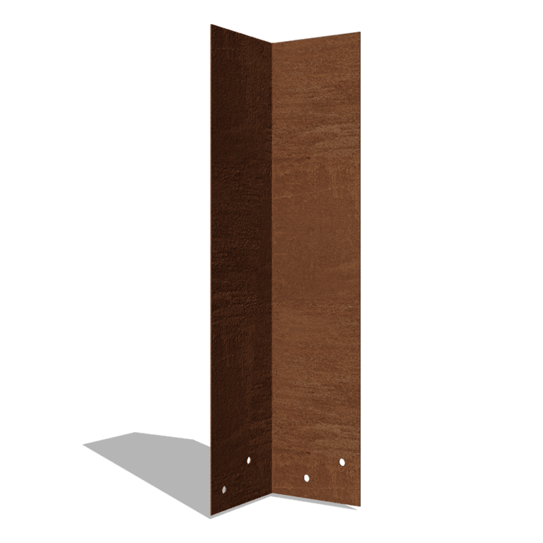 Plaque d'accouplement en acier corten 90º haut XL 45 cm