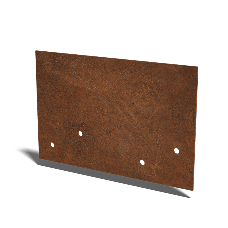 Plaque d'accouplement en acier corten droite basse 12 - 15 cm