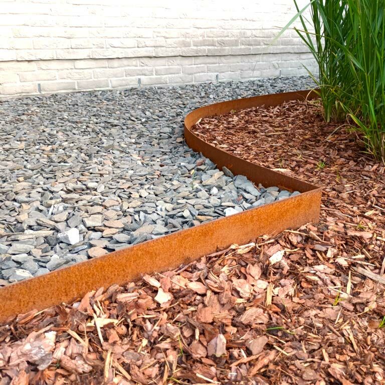 Bordure en acier corten lisse 15 cm (longueur 150 cm)