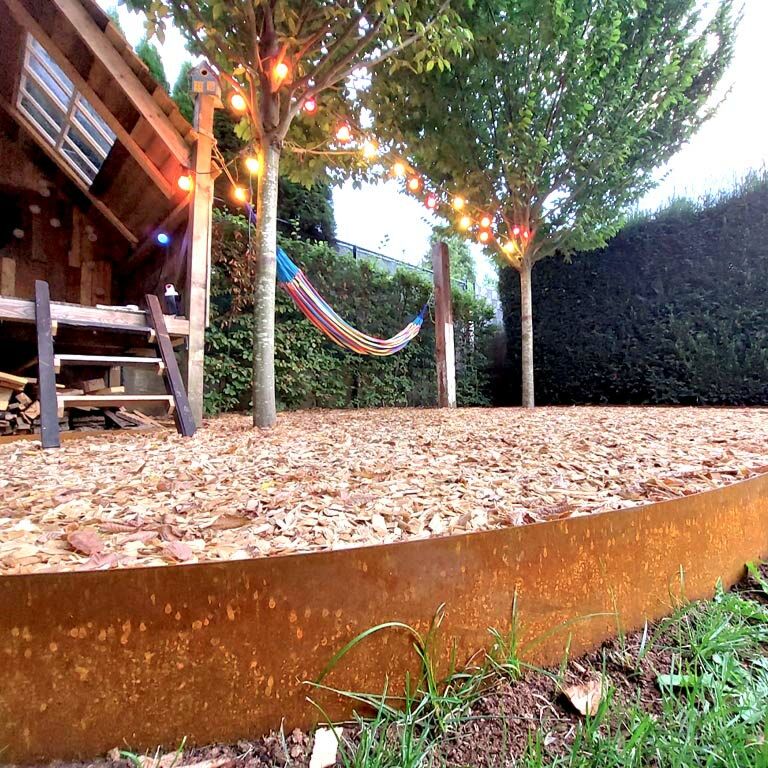 Bordure en acier corten lisse 25 cm (longueur 240 cm)