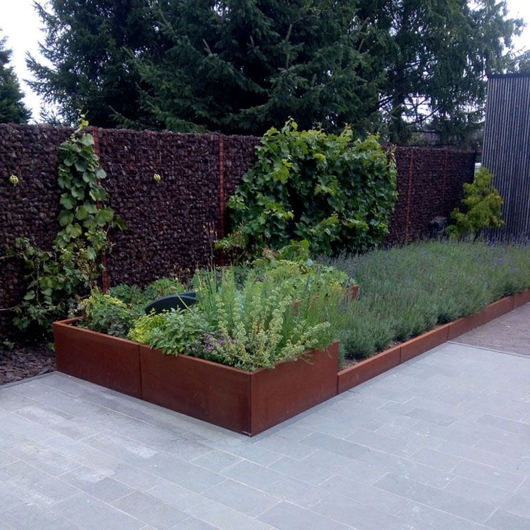Mur de soutènement en acier corten droit 100 cm (hauteur 30 cm)