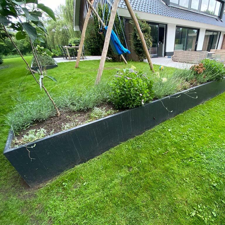 Mur de soutènement en acier peint par poudrage droit de 200 cm (hauteur 50 cm)