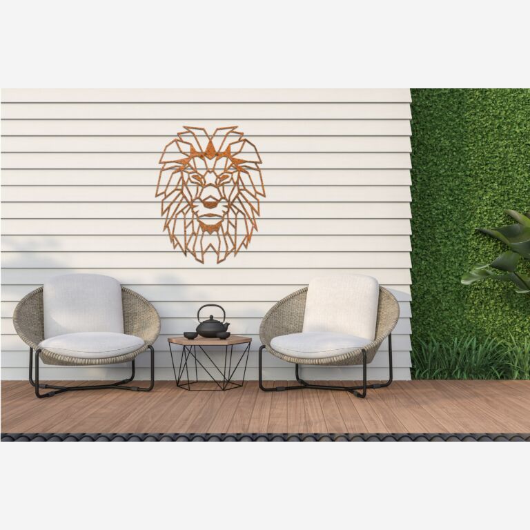 Décorations murales en acier corten Lion 1.0