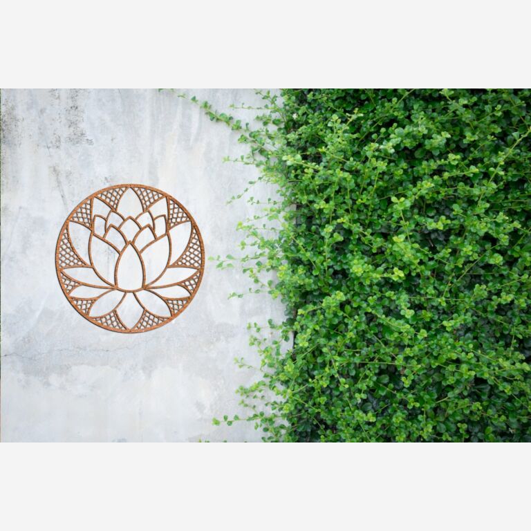 Décorations murales en acier corten Fleur de Lotus