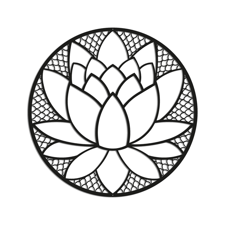Décoration murale en métal Fleur de lotus