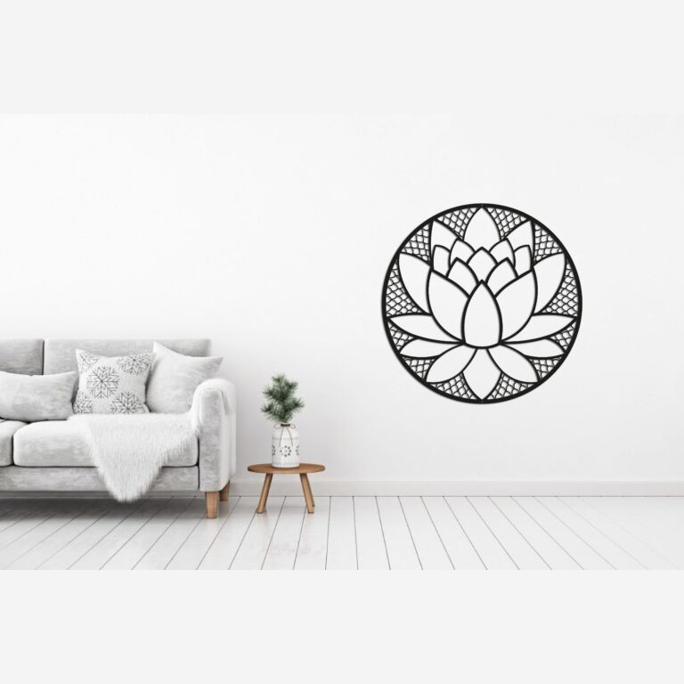 Décoration murale en métal Fleur de lotus