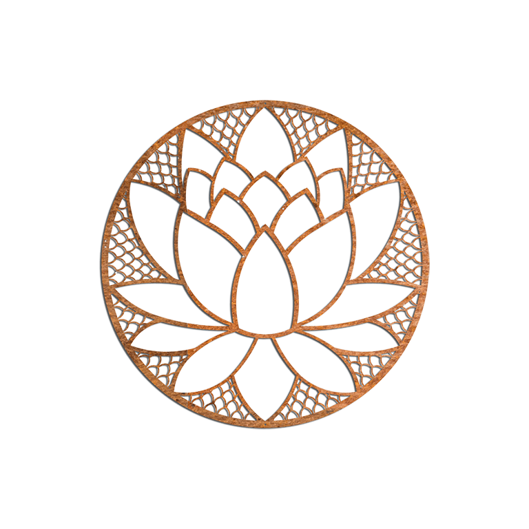 Décorations murales en acier corten Lotus Flower