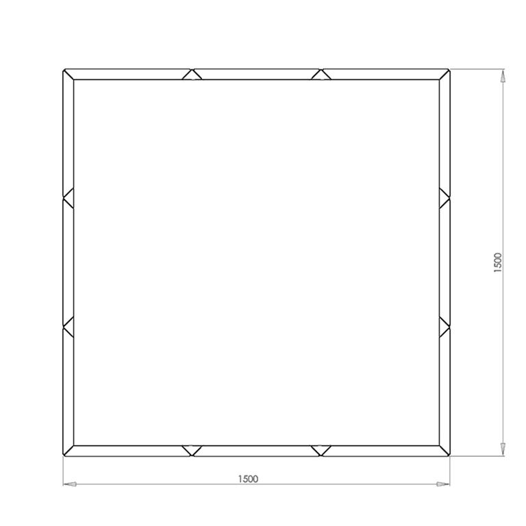 Bac à plantes en acier thermolaqué Miami xxl 150 x 150 cm