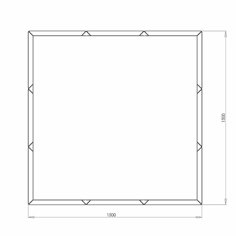 Bac à plantes en acier corten Miami xxl 150 x 150 cm