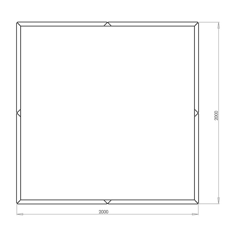 Bac à plantes en acier thermolaqué Miami xxl 200 x 200 cm