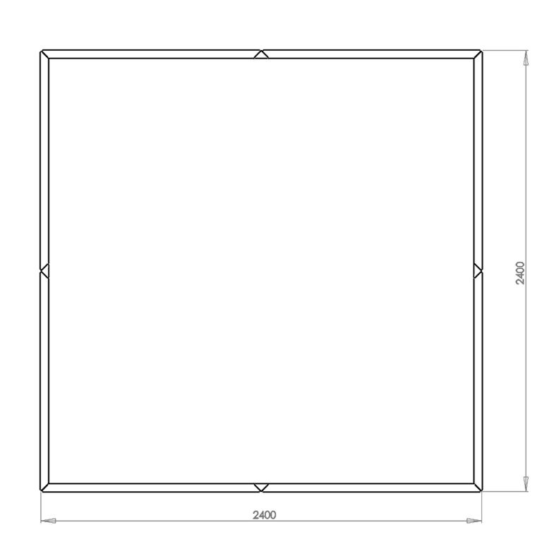 Bac à plantes en acier thermolaqué Miami xxl 240 x 240 cm