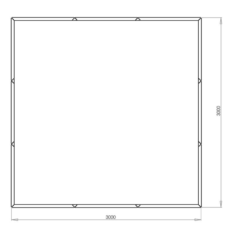 Bac à plantes en acier thermolaqué Miami xxl 300 x 300 cm