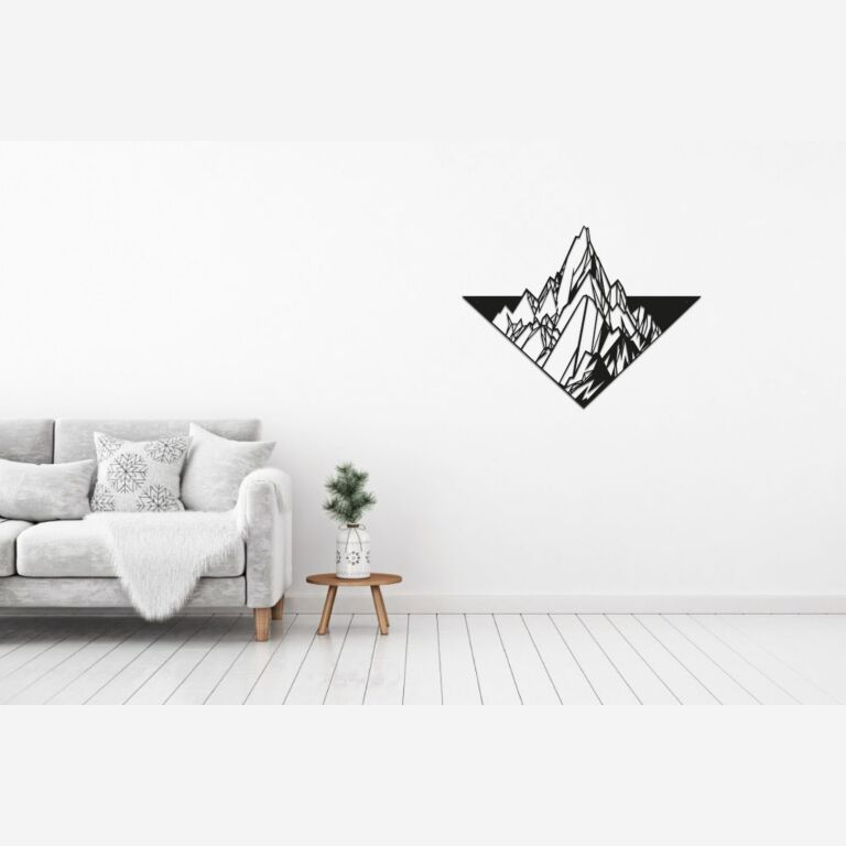Décoration murale en métal Montagne