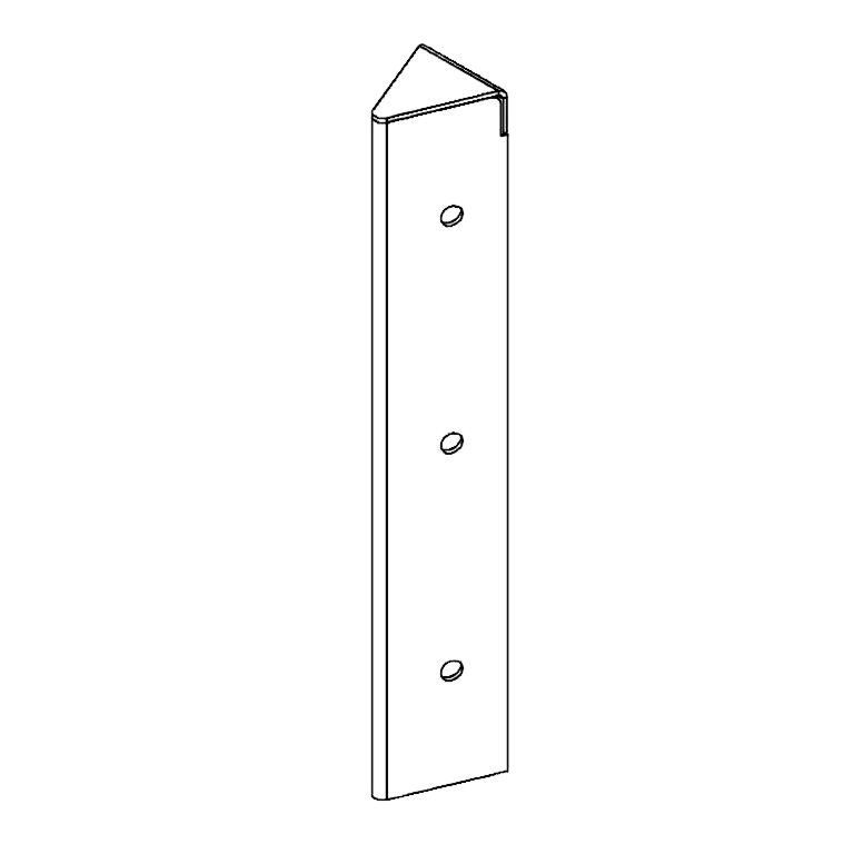 Pièce d'angle en acier corten 45° 30 cm