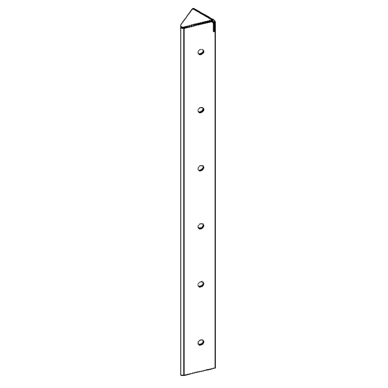 Pièce d'angle en acier peint par poudrage 45° 60 cm