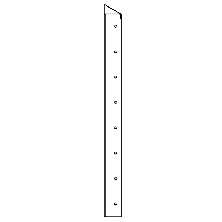 Pièce d'angle en acier peint par poudrage 90° 80 cm