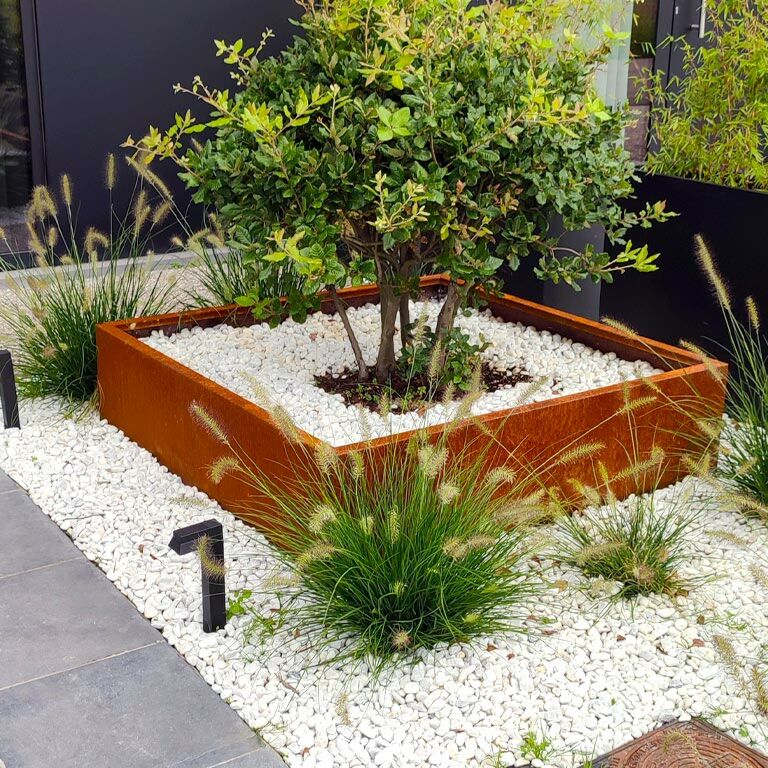 Bac à plantes en acier corten Miami 120 x 120 cm