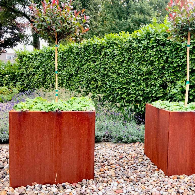 Bac à plantes en acier corten Miami 70 x 70 cm