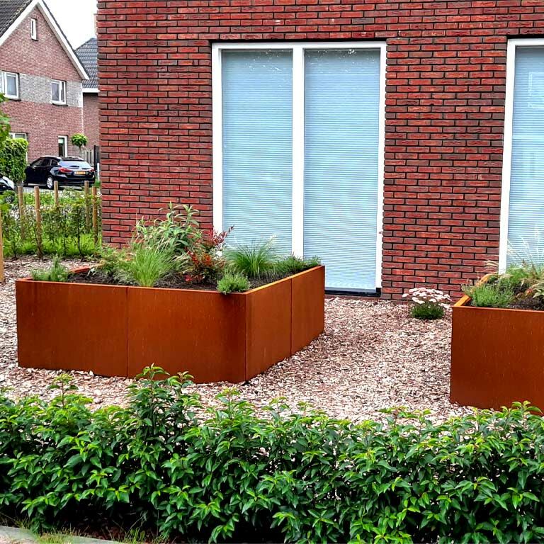 Bac à plantes en acier corten Miami xxl 160 x 160 cm