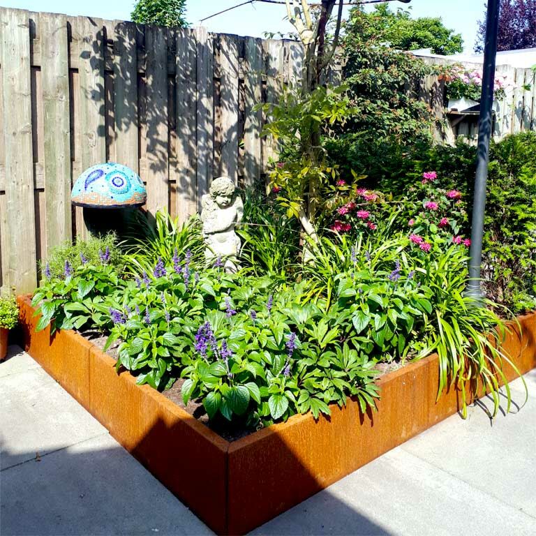 Bac à plantes en acier corten Miami xxl 180 x 180 cm