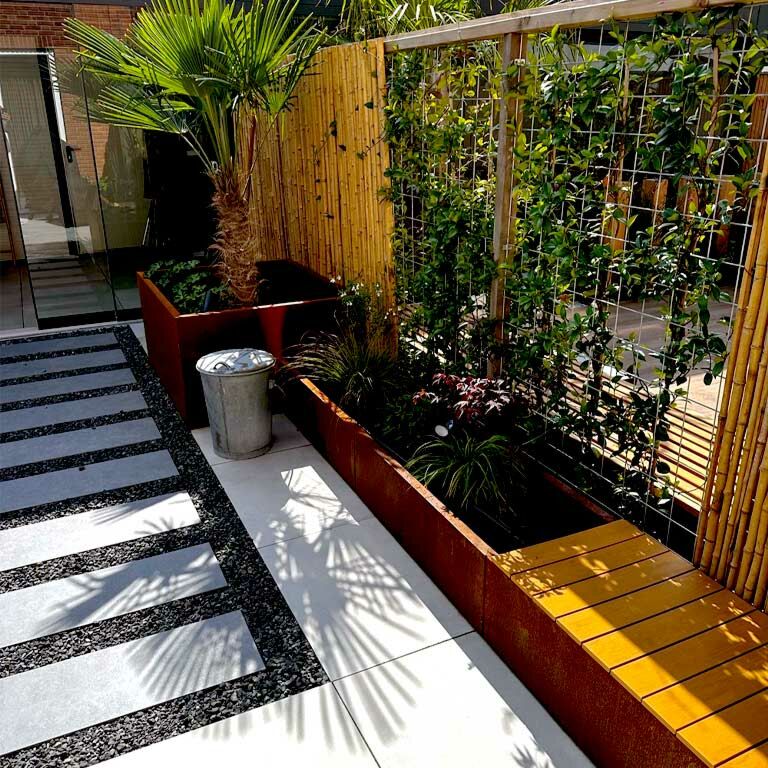 Bac à plantes en acier corten Texas xxl 500 x 50 cm