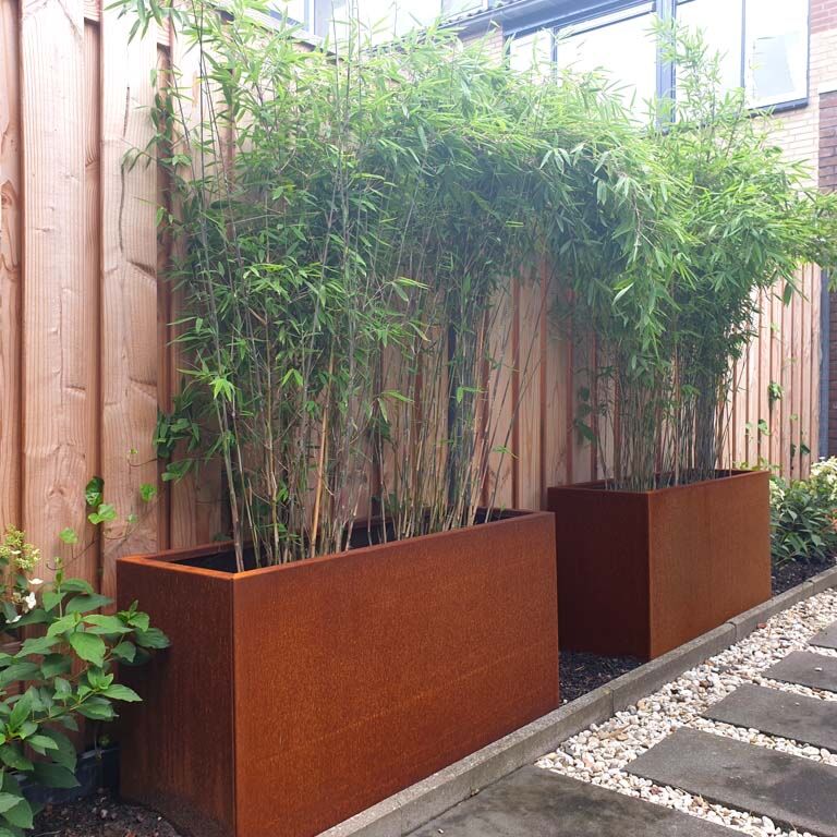 Bac à plantes en acier corten Texas 40 x 120 cm