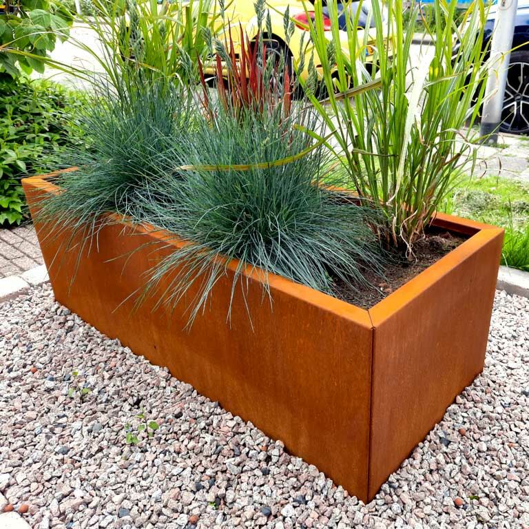 Bac à plantes en acier corten Texas 50 x 120 cm