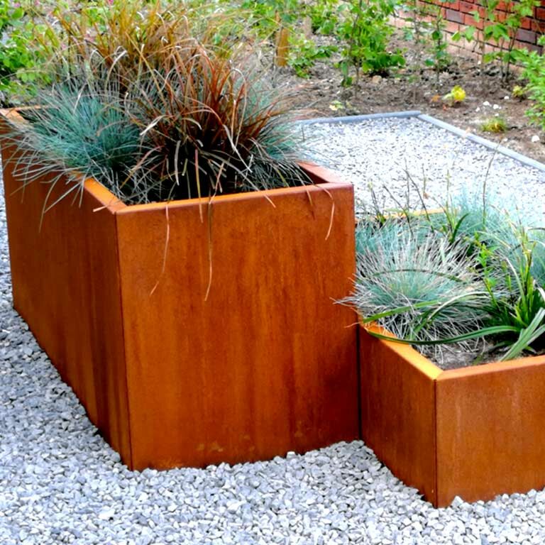 Bac à plantes en acier corten Texas 30 x 50 cm