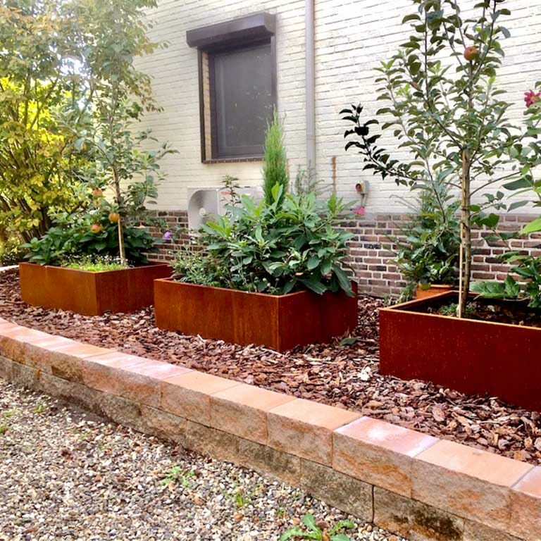 Bac à plantes en acier corten Texas 80 x 100 cm