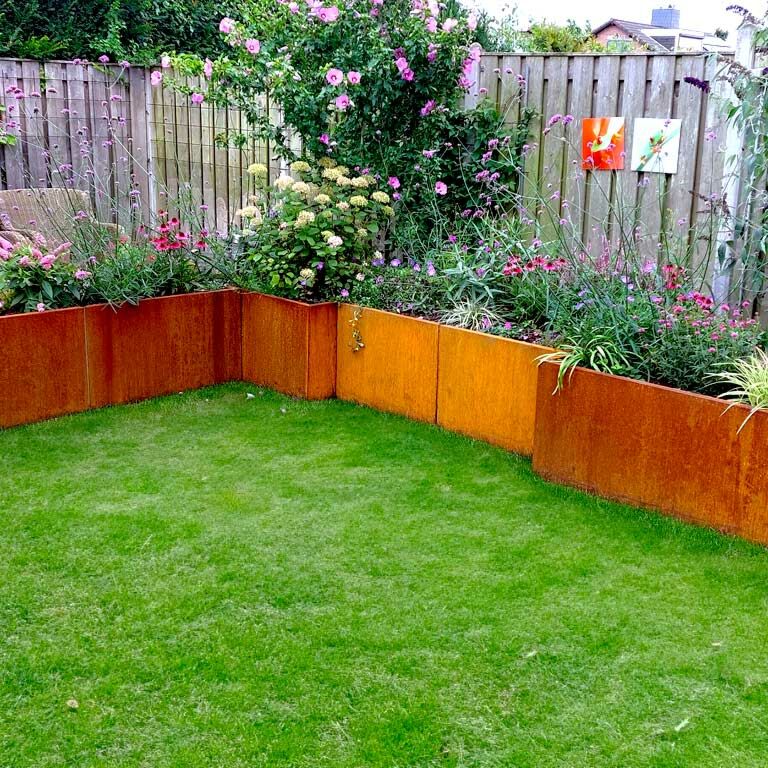 Jardinière en acier corten Texas xxl 200 x 60 cm