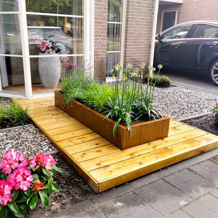 Jardinière en acier corten Texas xxl 160 x 60 cm