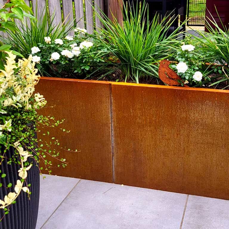 Jardinière en acier corten Texas xxl 160 x 60 cm