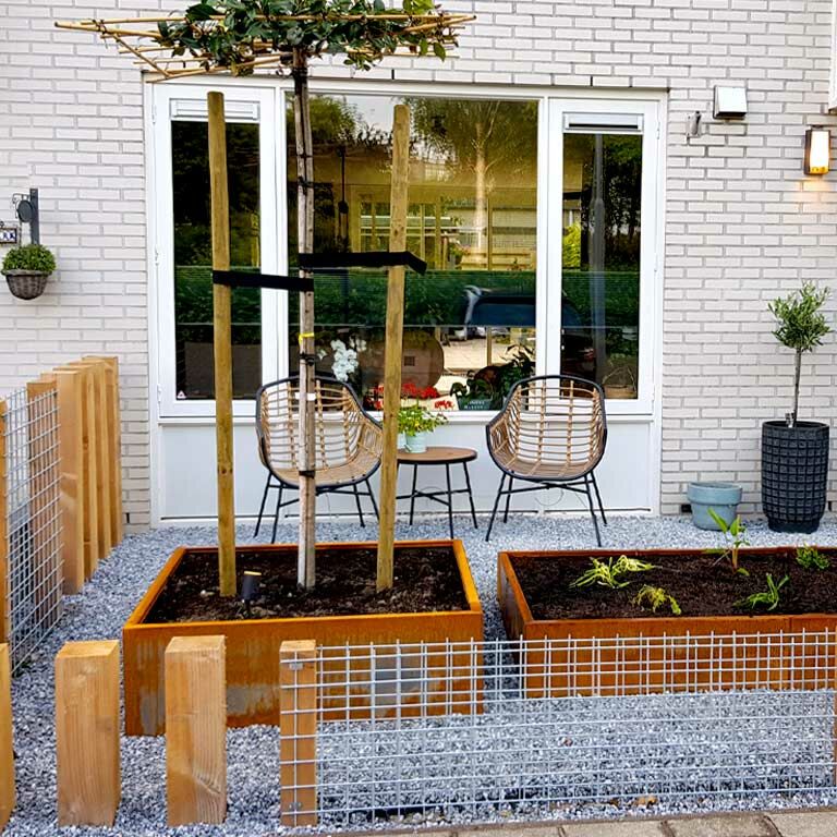 Jardinière en acier corten Texas xxl 160 x 120 cm