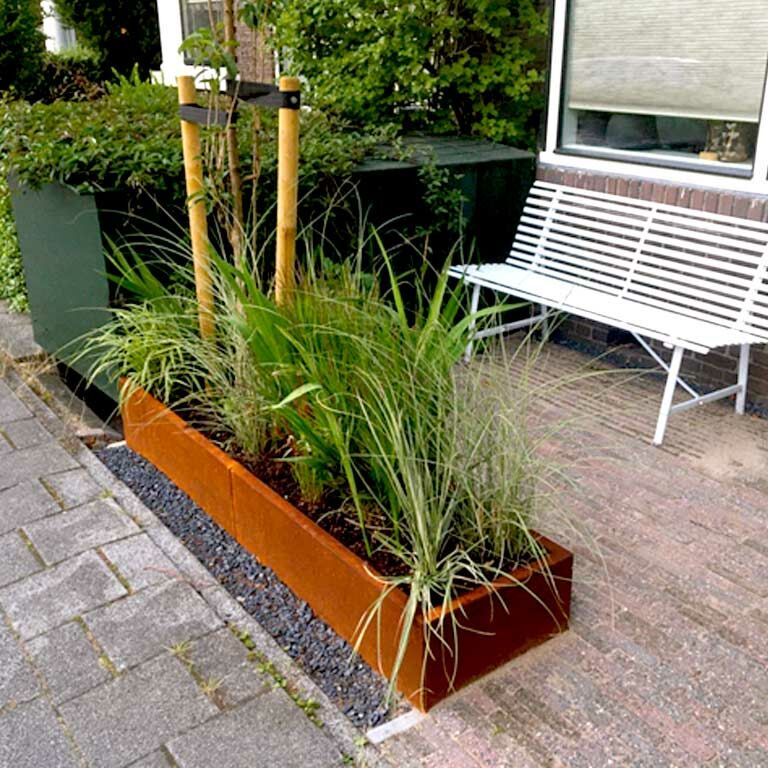 Bac à plantes en acier corten Texas xxl 200 x 50 cm