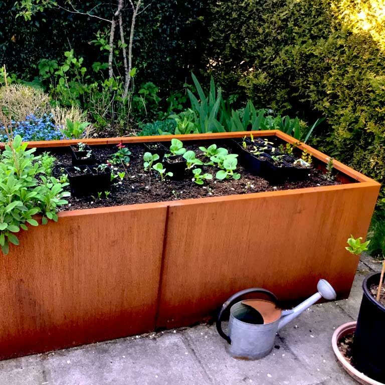 Jardinière en acier corten Texas xxl 200 x 80 cm