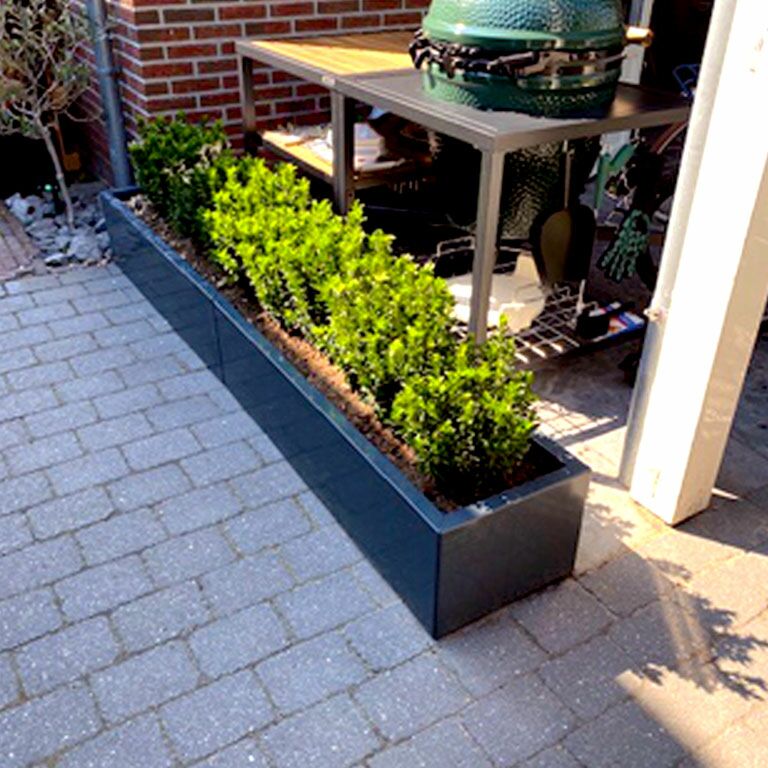 Jardinière en acier thermolaqué Texas xxl 240 x 30 cm