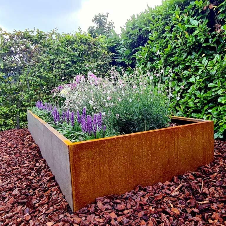 Jardinière en acier corten Texas xxl 300 x 120 cm