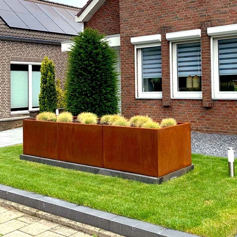 Bac à plantes en acier corten Texas xxl 300 x 80 cm