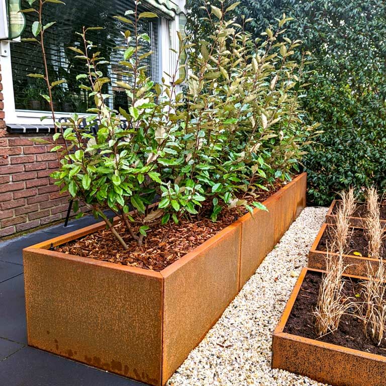 Jardinière en acier corten Texas xxl 320 x 60 cm