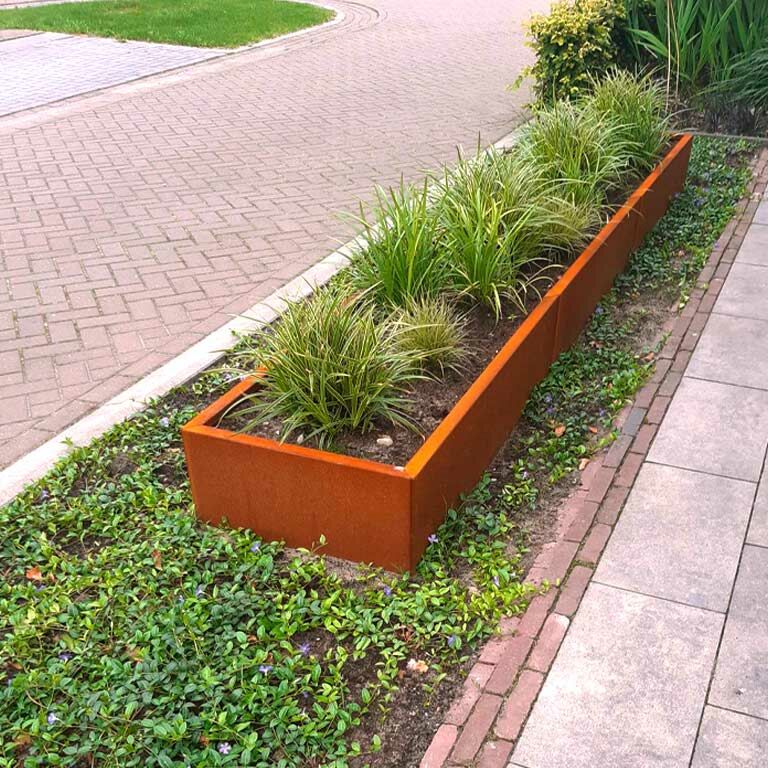 Bac à plantes en acier corten Texas xxl 360 x 60 cm